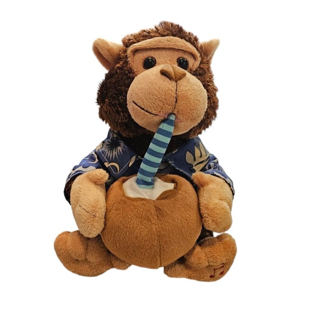 Cuddle Barn Plush Monkey Musical Pina Colada Escape Song Vacation Monty Toy